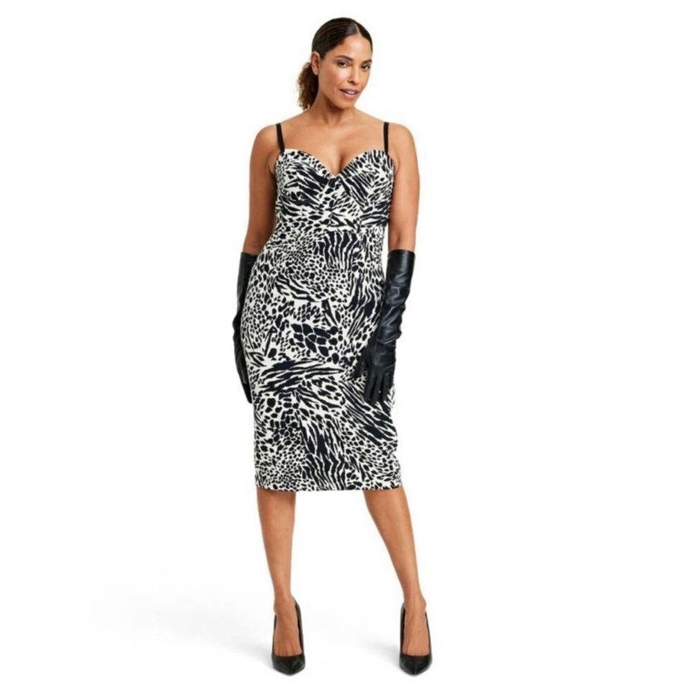Women's Animal Print Bustier Midi Dress
Sergio Hudson x Target Black/White